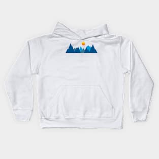 MOUNTAINS, GEOMETRIC LANDSCAPE, MINIMALIST MOUNTAINS Kids Hoodie